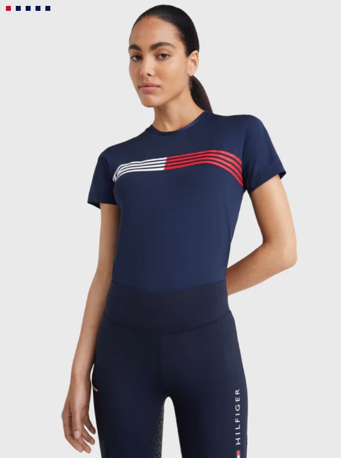 乗馬用エコパフォーマンスTシャツ レディース 半袖 Tommy Hilfiger Equestrian 2022AW｜乗馬用品店レクシア