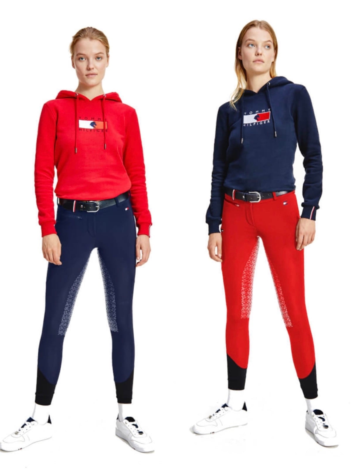 冬用キュロット フルグリップ 防水 レディース Tommy Hilfiger Equestrian ダークブルー/レッド｜乗馬用品店レクシア