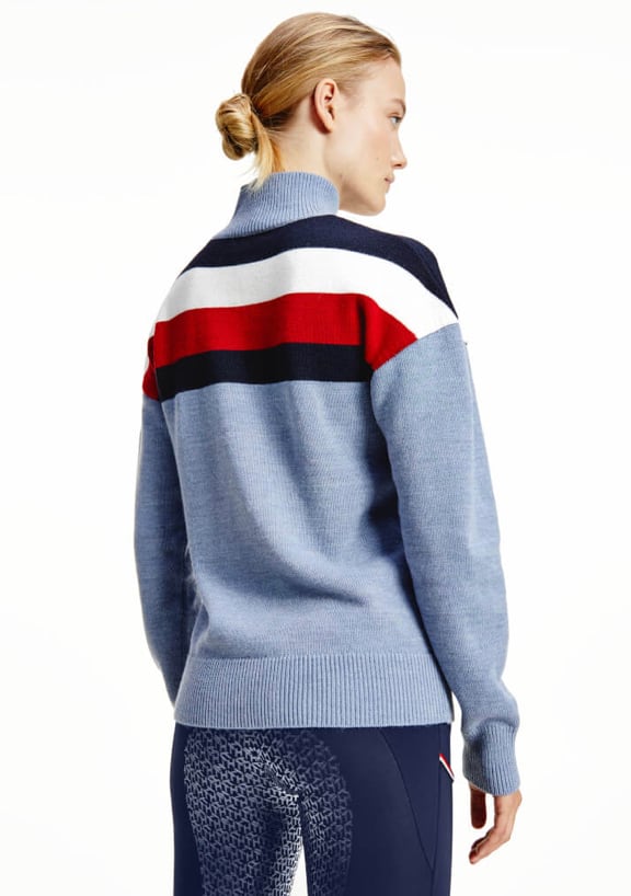 乗馬用セーター レディース Tommy Hilfiger Equestrian ダークブルー・ムーンストーン