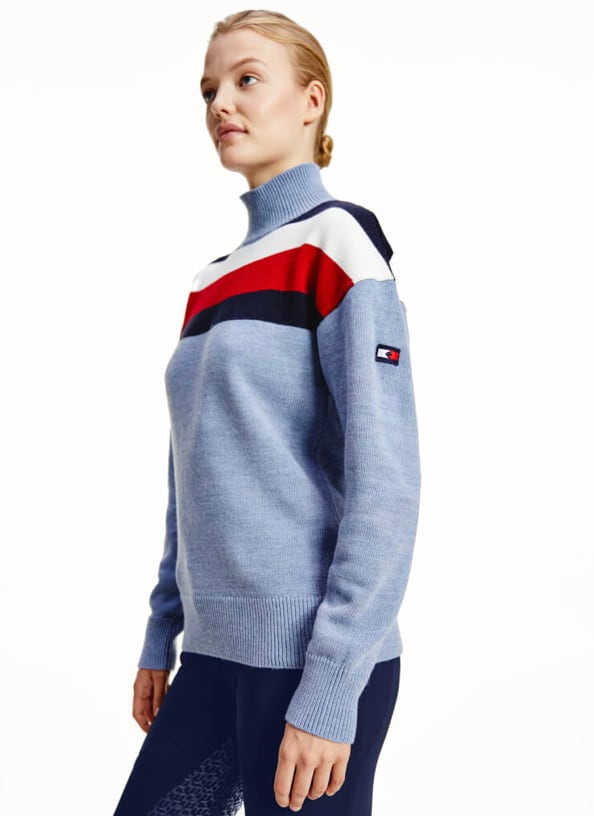 乗馬用セーター レディース Tommy Hilfiger Equestrian ダークブルー・ムーンストーン