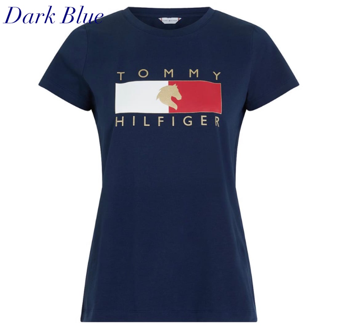 乗馬用レディースTシャツ Tommy Hilfiger Equestrian ダークブルー・レッド・ピンク・ライトブルー