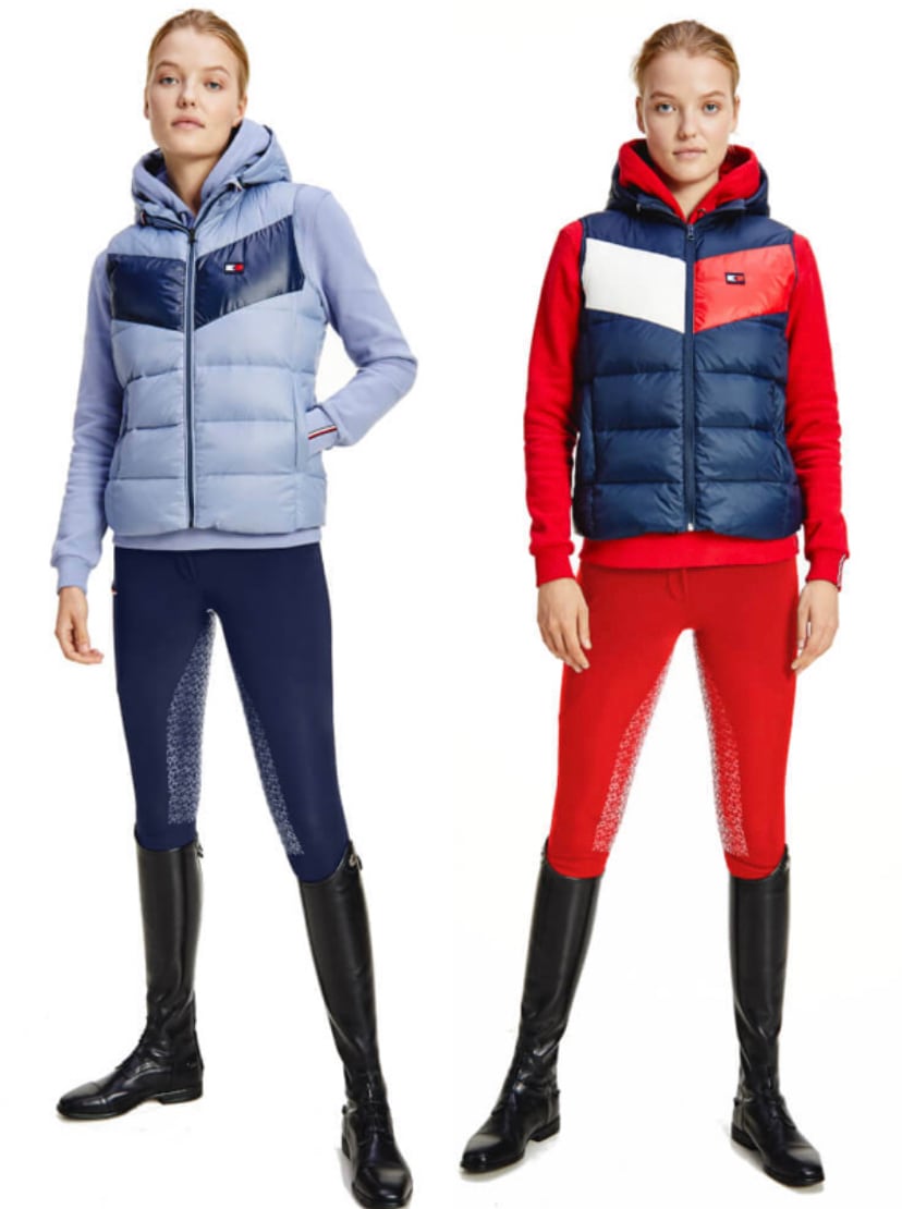 ダウンベスト レディース 撥水加工 Tommy Hilfiger Equestrian ダークブルー・ムーンストーン