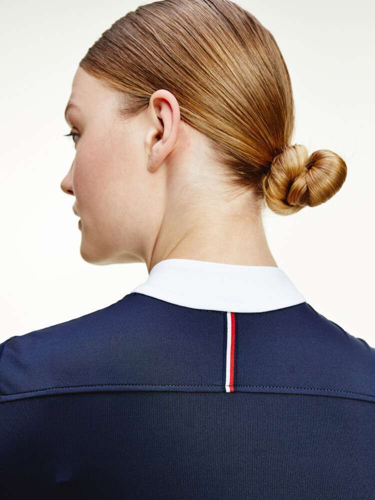 【即日配送】競技用シャツ レディース Tommy Hilfiger Equestrian ダークブルー ホワイト スカイブルー