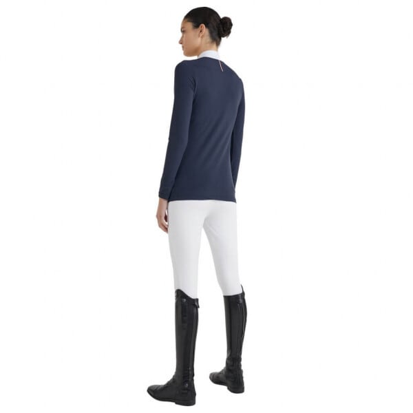 競技用シャツ 長袖 レディース ショーシャツ ダークブルー/ホワイト Tommy Hilfiger Equestrian 2022