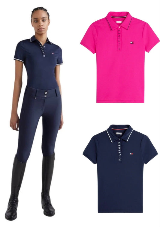 レディース乗馬用ポロシャツ 半袖 速乾素材 Tommy Hilfiger Equestrian