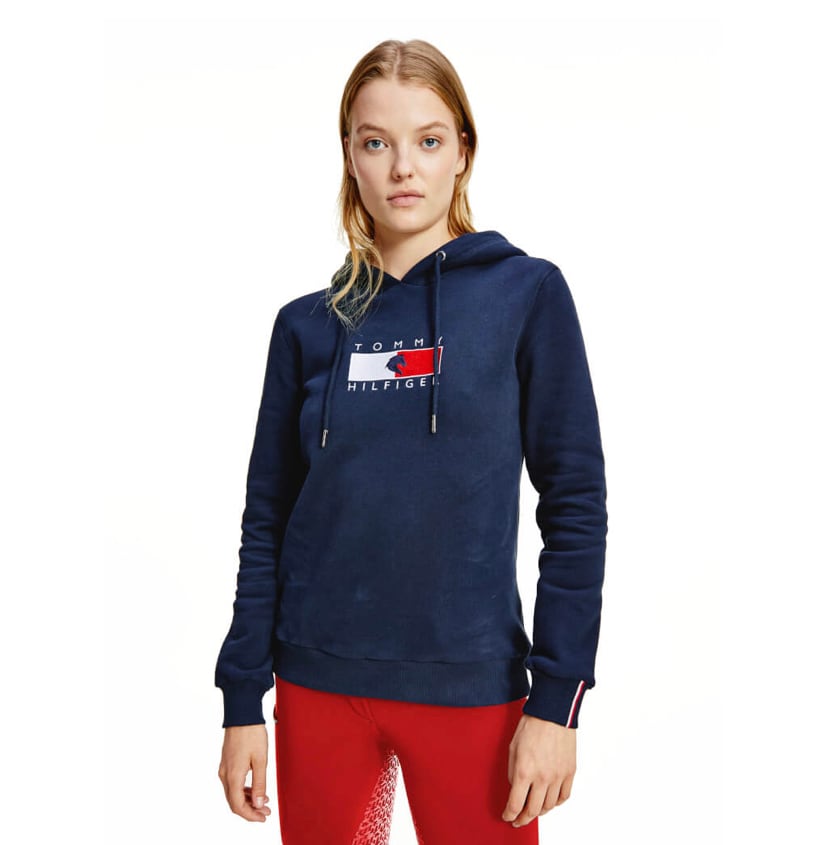 乗馬用レディースパーカー Tommy Hilfiger Equestrian ダークブルー・レッド・ムーンストーン