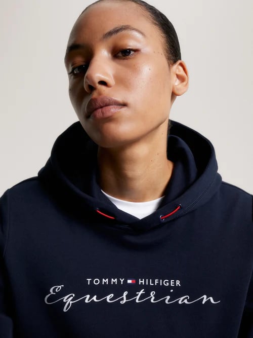 乗馬用スェットパーカー 色褪せ防止加工 レディース Tommy Hilfiger Equestrian ネイビー｜乗馬用品店レクシア