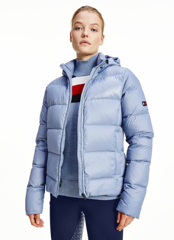 乗馬用ダウンジャケット レディース 撥水加工 Tommy Hilfiger Equestrian ダークブルー・ムーンストーン