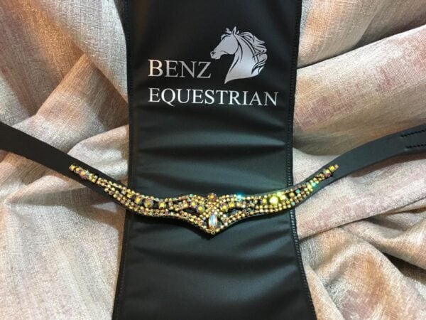 メガブリング額革 ゴールド Benz Equestrian