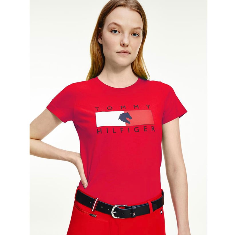 乗馬用レディースTシャツ Tommy Hilfiger Equestrian ダークブルー・レッド・ピンク・ライトブルー