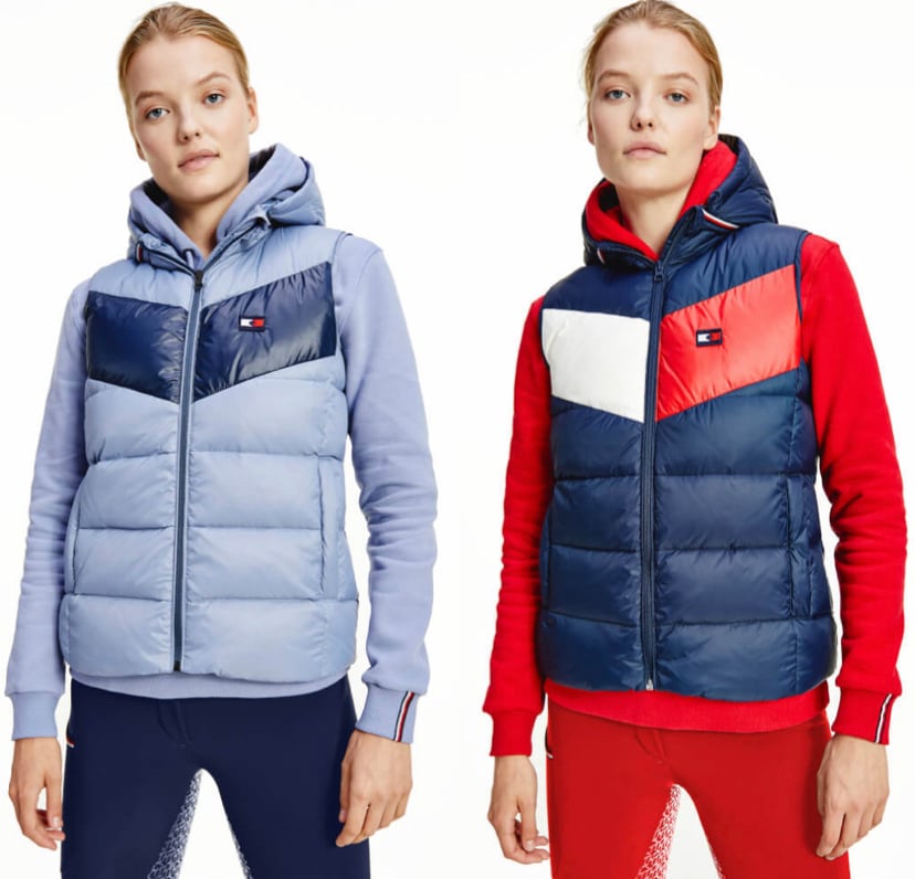 ダウンベスト レディース 撥水加工 Tommy Hilfiger Equestrian ダークブルー・ムーンストーン