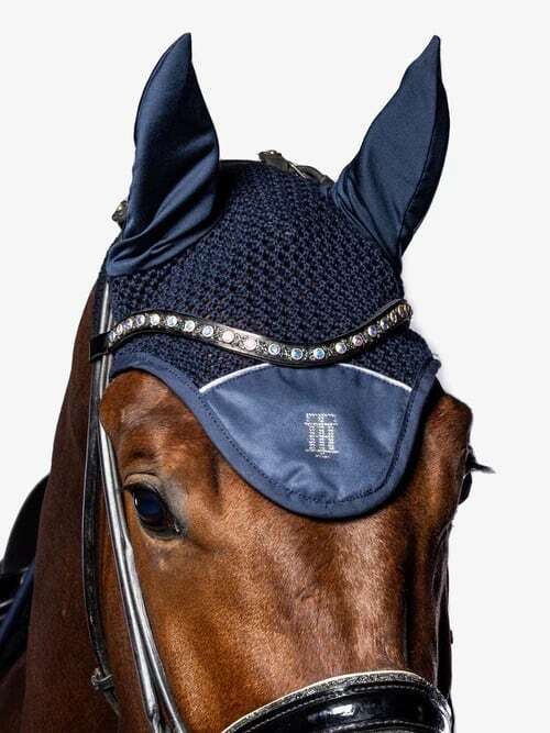 【2023新作】ラインストーンイヤーネット Tommy Hillfiger Equestrian フルサイズ ネイビー・ホワイト