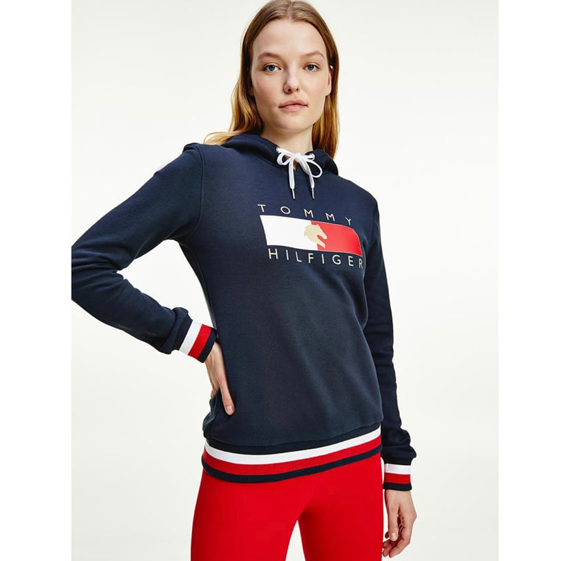 乗馬用レディースパーカー Tommy Hilfiger Equestrian ダークブルー・レッド・ピンク