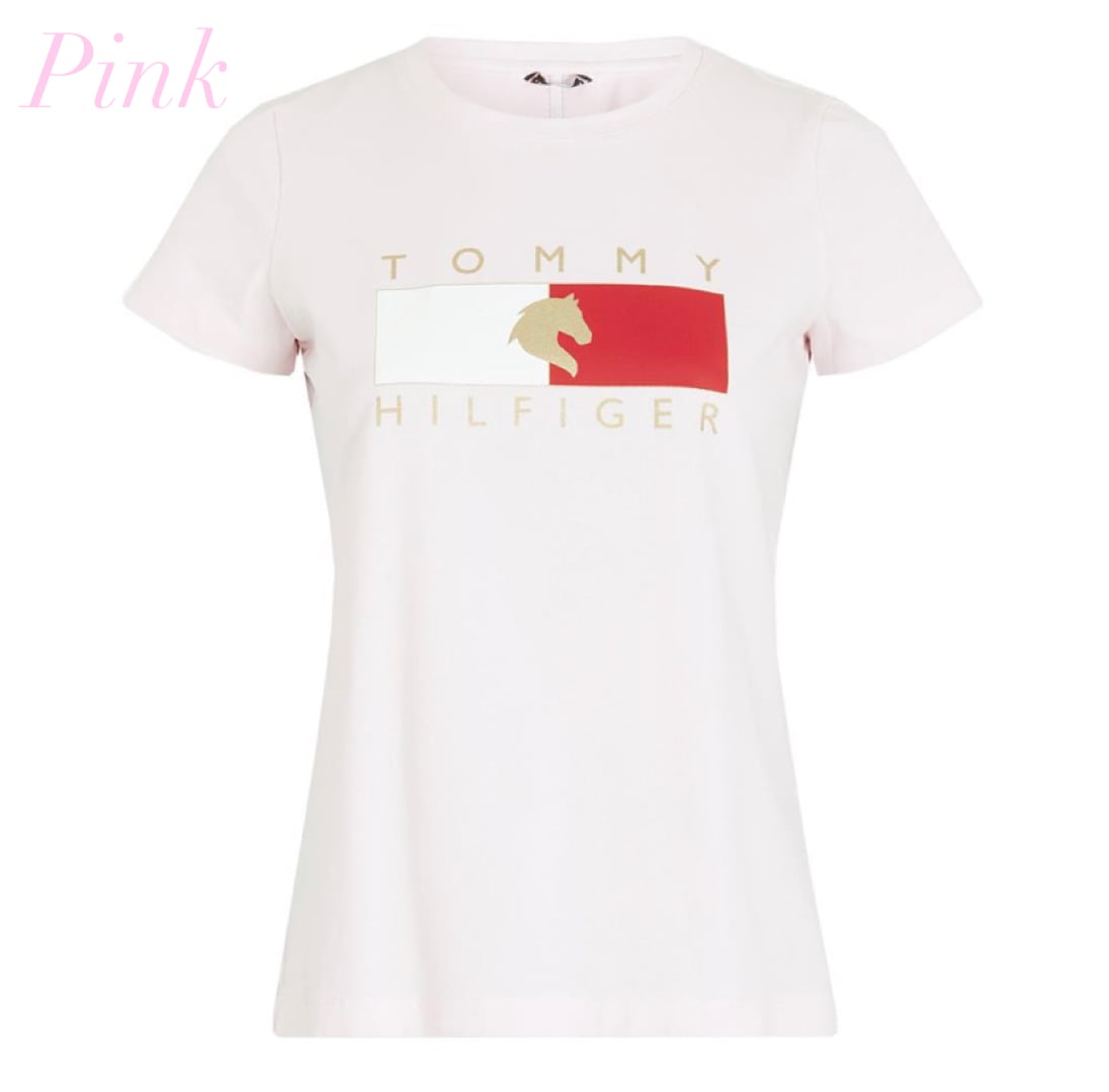 乗馬用レディースTシャツ Tommy Hilfiger Equestrian ダークブルー・レッド・ピンク・ライトブルー