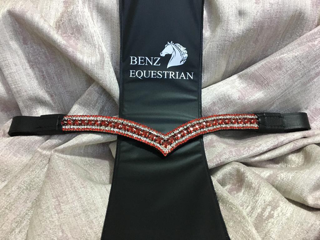 Vシェイプスワロフスキー額革 Benz Equestrian