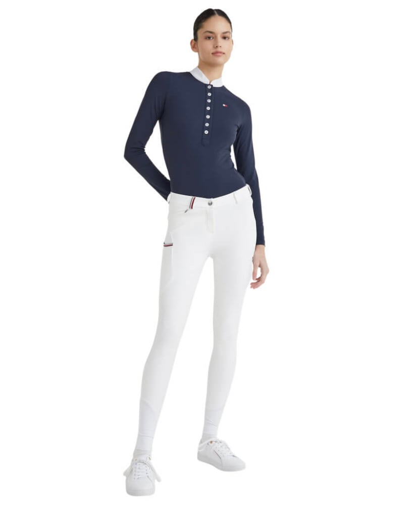 4wayストレッチキュロット フルグリップ 乗馬キュロット レディース Tommy Hilfiger Equestrian ネイビー/ホワイト