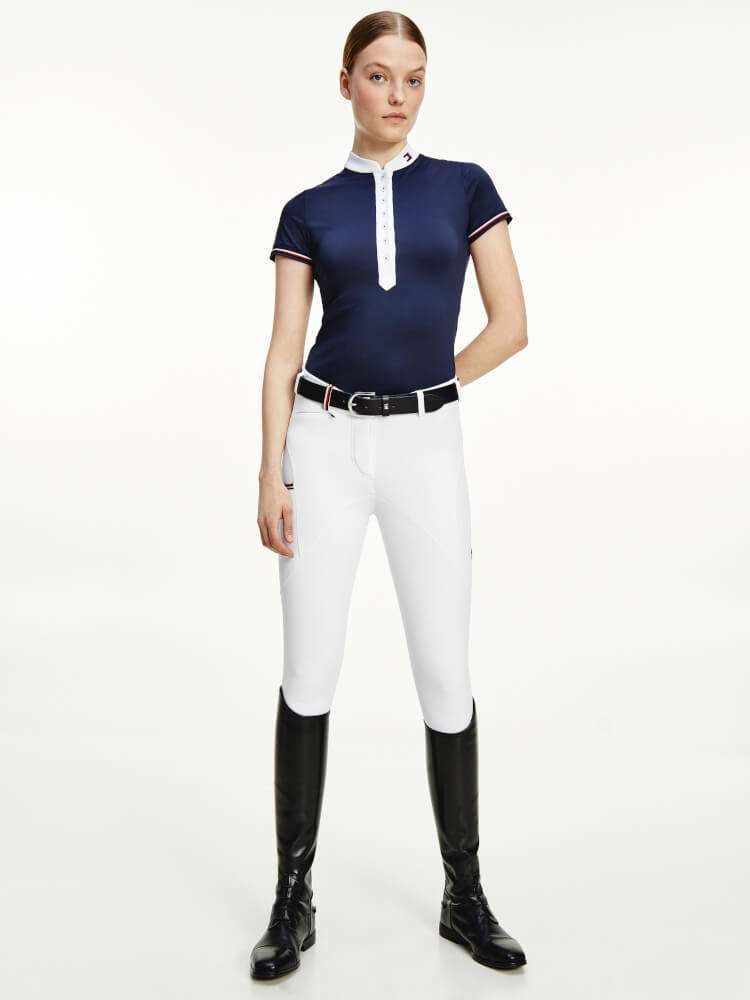 【即日配送】競技用シャツ レディース Tommy Hilfiger Equestrian ダークブルー ホワイト スカイブルー