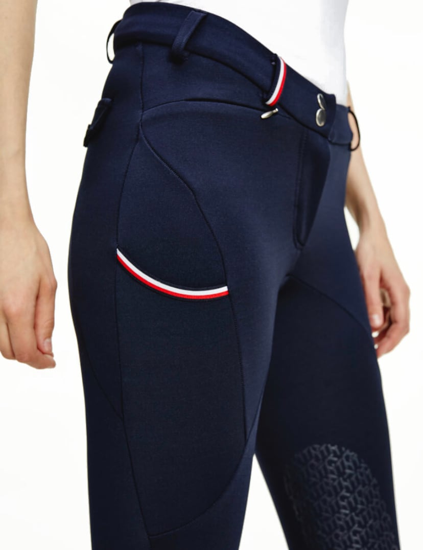 乗馬キュロット ニーグリップ レディース Tommy Hilfiger Equestrian ダークブルー/ホワイト