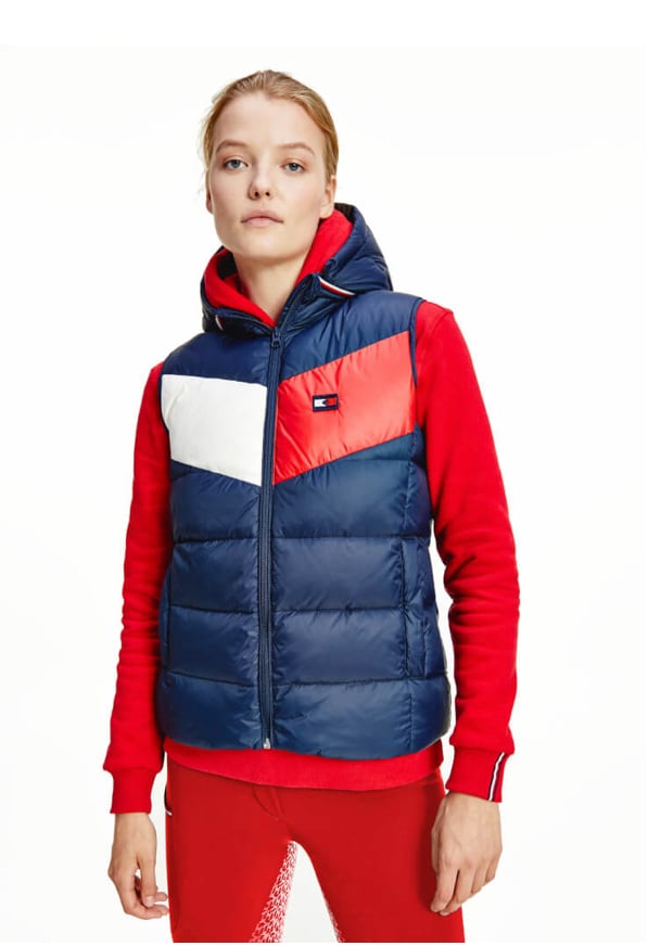 ダウンベスト レディース 撥水加工 Tommy Hilfiger Equestrian ダークブルー・ムーンストーン