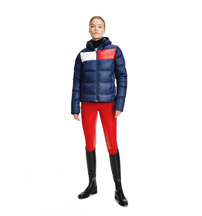 乗馬用ダウンジャケット レディース 撥水加工 Tommy Hilfiger Equestrian ダークブルー・ムーンストーン