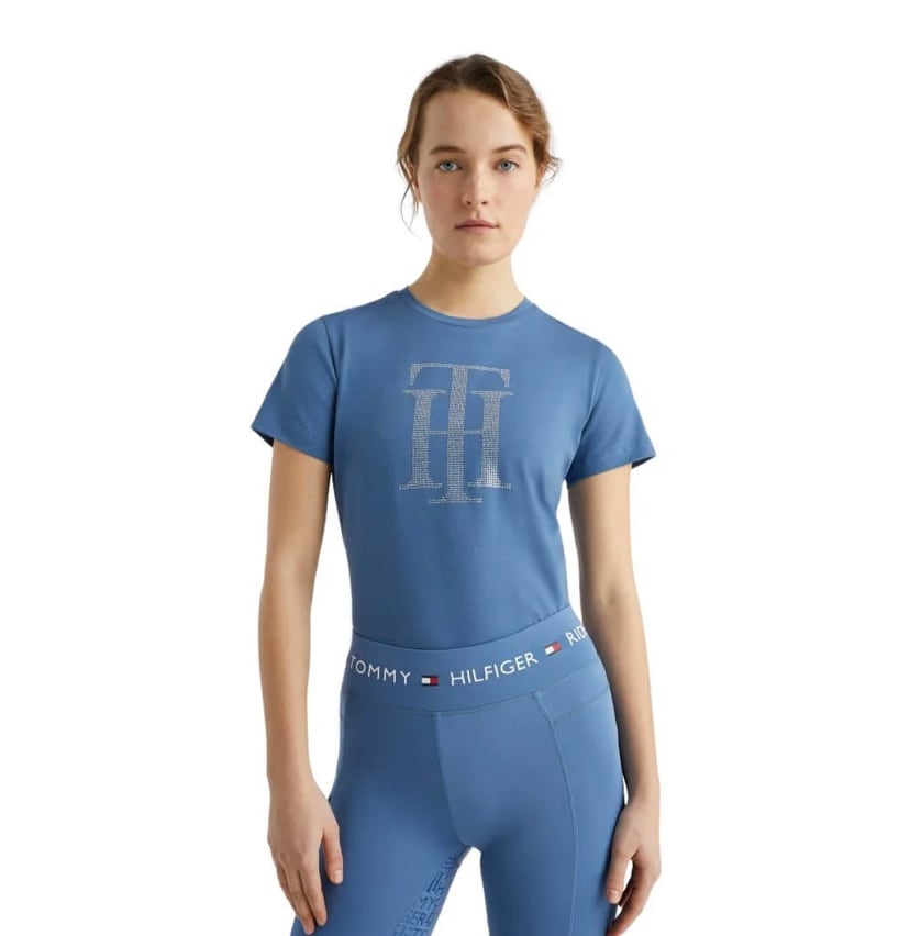 【2023SS】ラインストーン Tシャツ レディース Tommy Hilfiger Equestrian