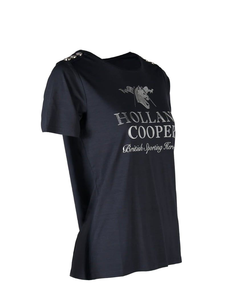 Holland Cooper ロゴTシャツ レディース ダークネイビー