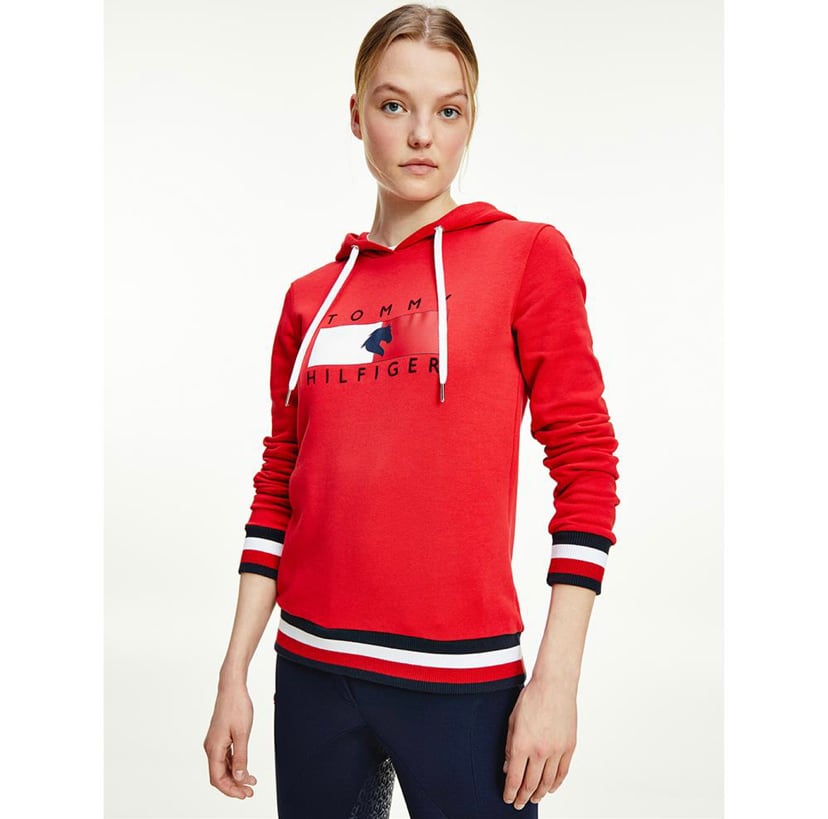 乗馬用レディースパーカー Tommy Hilfiger Equestrian ダークブルー・レッド・ピンク