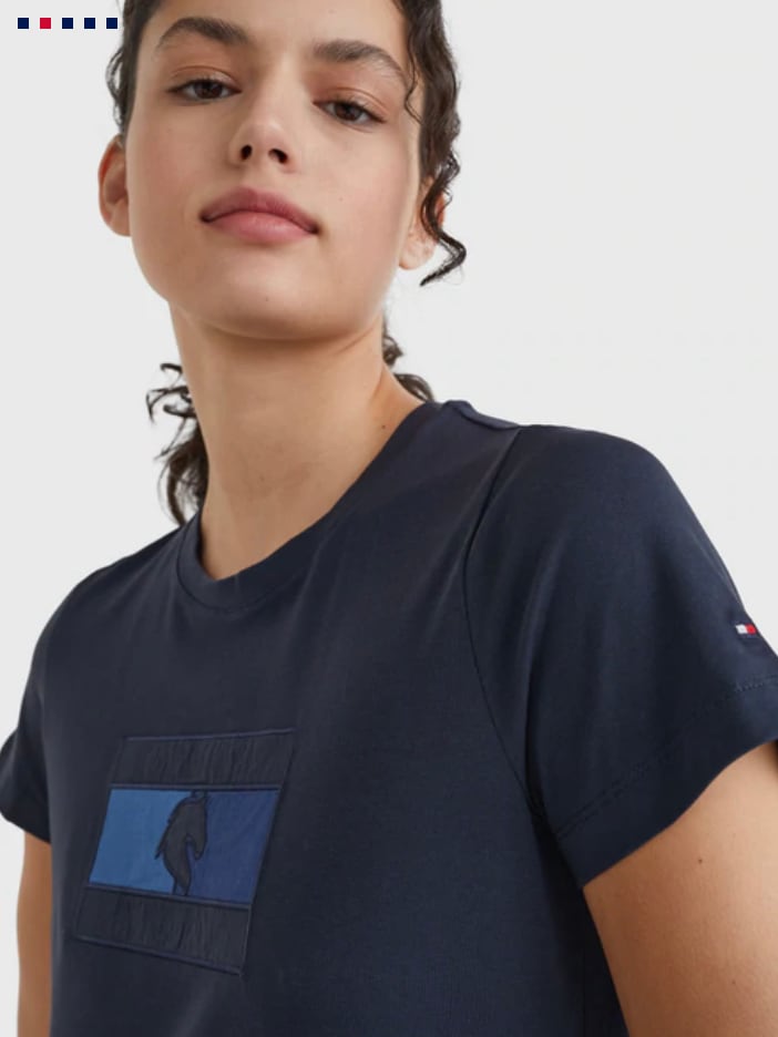 ビックロゴTシャツ レディース Tommy Hilfiger Equestrian 乗馬用Tシャツ