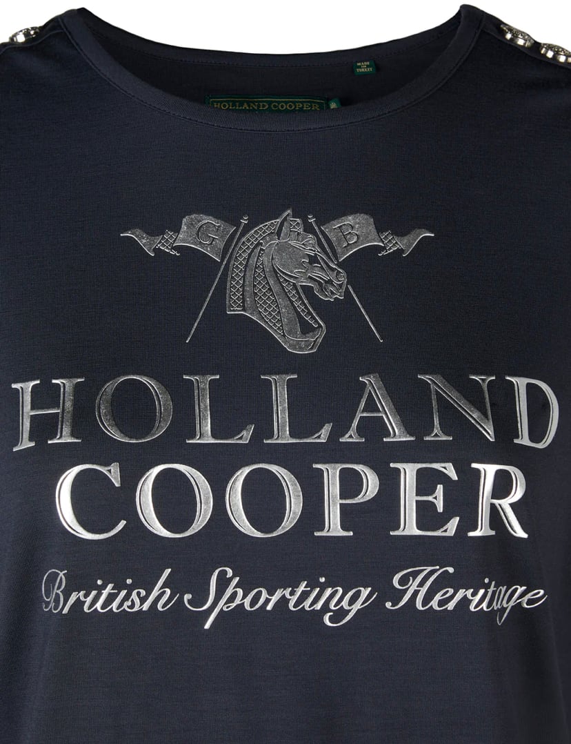 Holland Cooper ロゴTシャツ レディース ダークネイビー