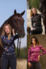 UVカットトレーニングシャツ レディース ICE Equestrian ネイビー・ブラック・ベルベットローズ