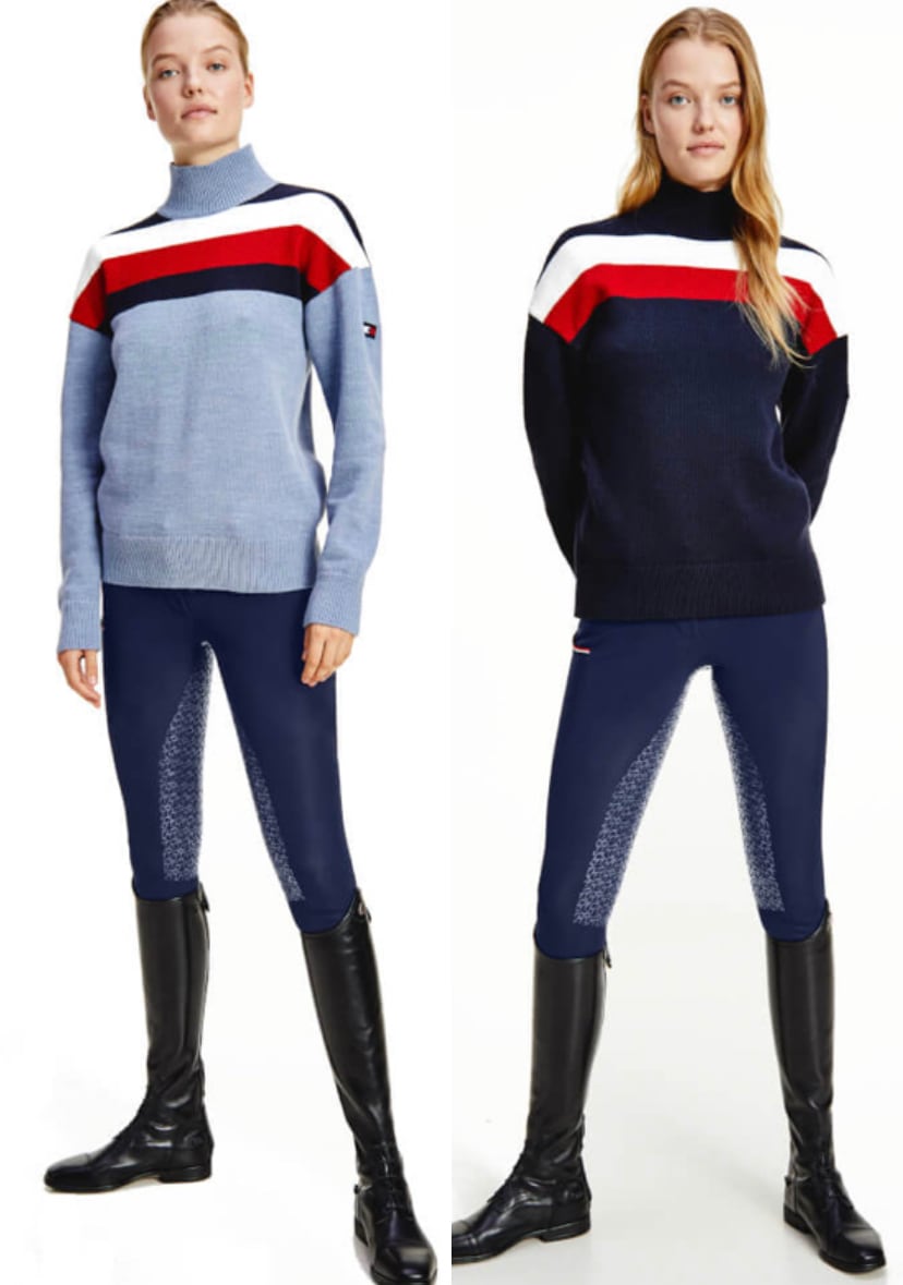 乗馬用セーター レディース Tommy Hilfiger Equestrian ダークブルー・ムーンストーン