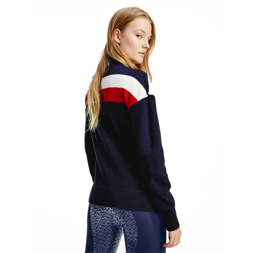 乗馬用セーター レディース Tommy Hilfiger Equestrian ダークブルー・ムーンストーン