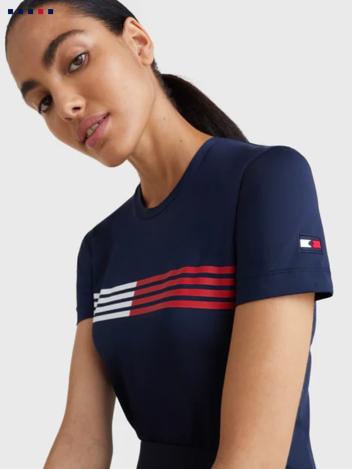 乗馬用エコパフォーマンスTシャツ レディース 半袖 Tommy Hilfiger Equestrian 2022AW