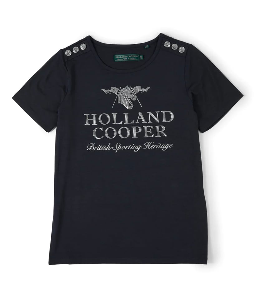 Holland Cooper ロゴTシャツ レディース ダークネイビー