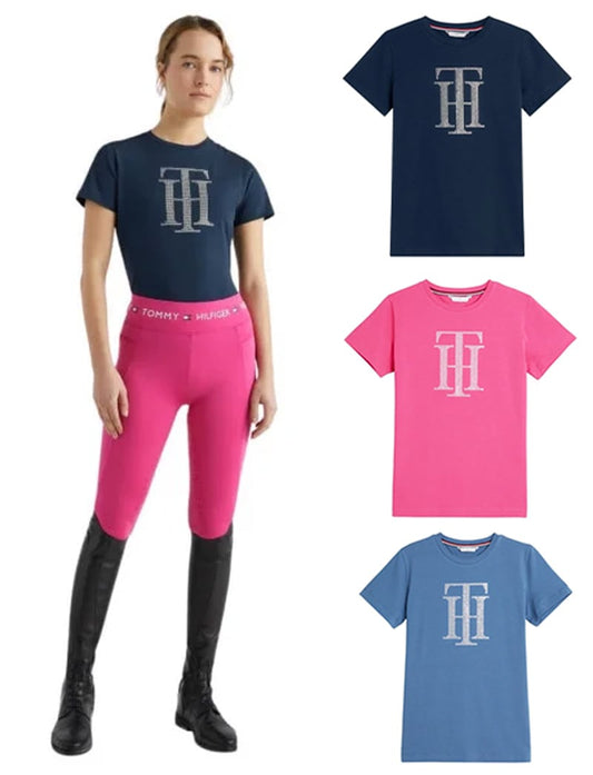 【2023SS】ラインストーン Tシャツ レディース Tommy Hilfiger Equestrian