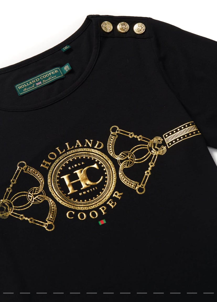 【即日配送】Holland Cooper ロゴTシャツ レディース ブラック・カーキ