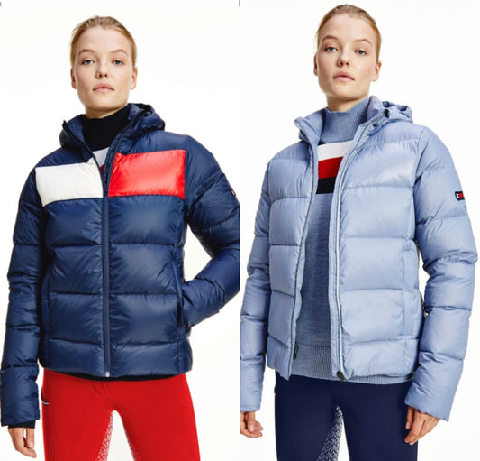 乗馬用ダウンジャケット レディース 撥水加工 Tommy Hilfiger Equestrian ダークブルー・ムーンストーン