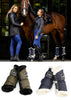 【即日配送】フェイクファー&レザープロテクター 馬用プロテクター ネイビー・カーキ Mrs Ros Equestrian