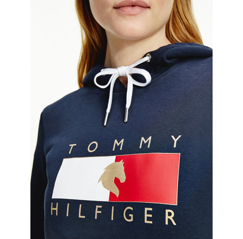 乗馬用レディースパーカー Tommy Hilfiger Equestrian ダークブルー・レッド・ピンク