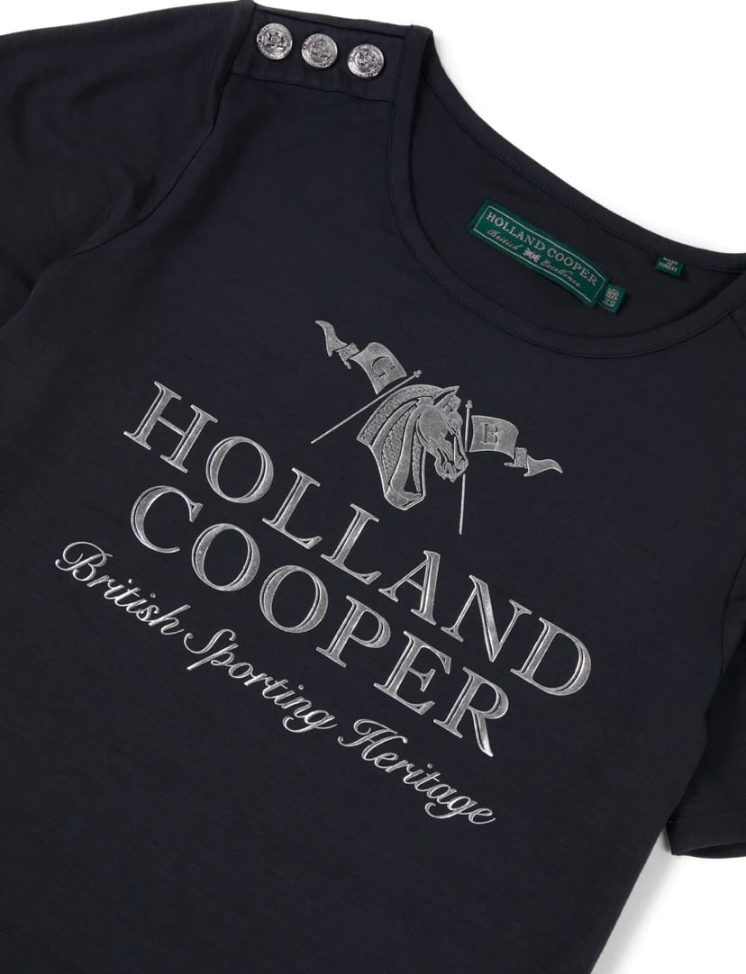 Holland Cooper ロゴTシャツ レディース ダークネイビー