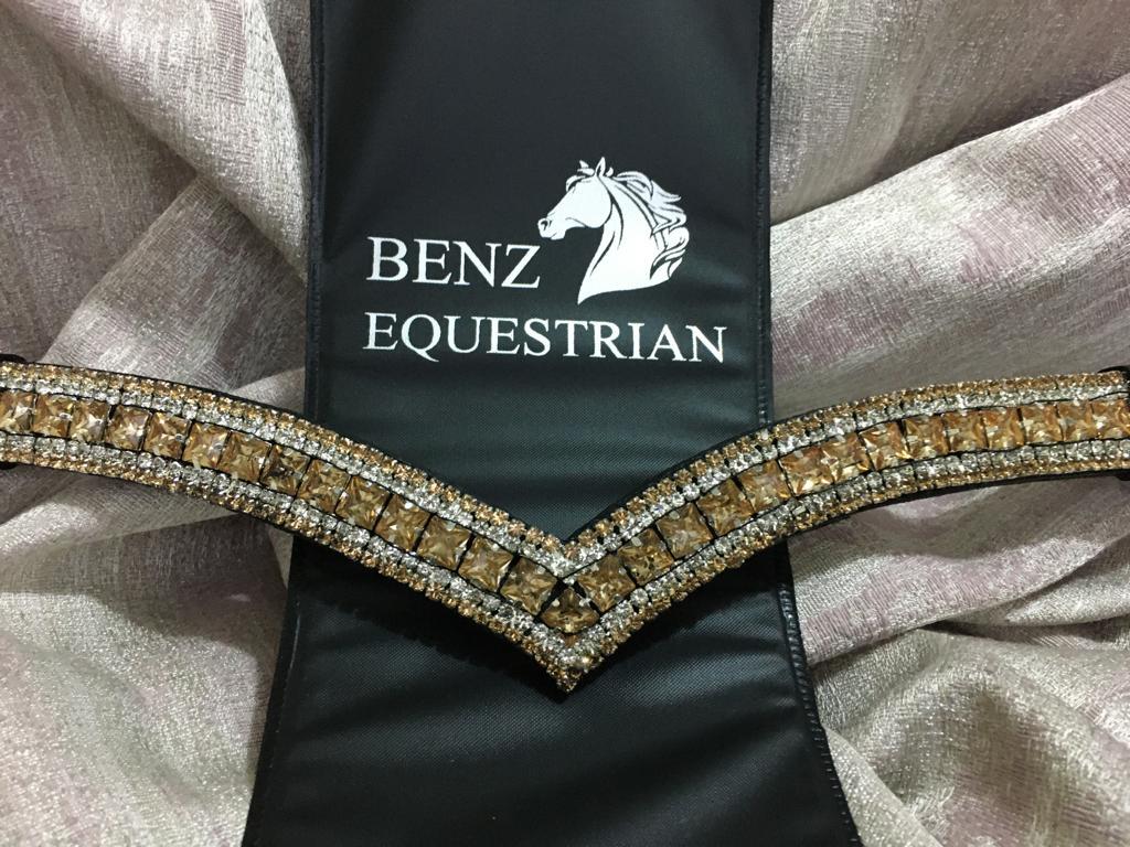 Vシェイプスワロフスキー額革 Benz Equestrian