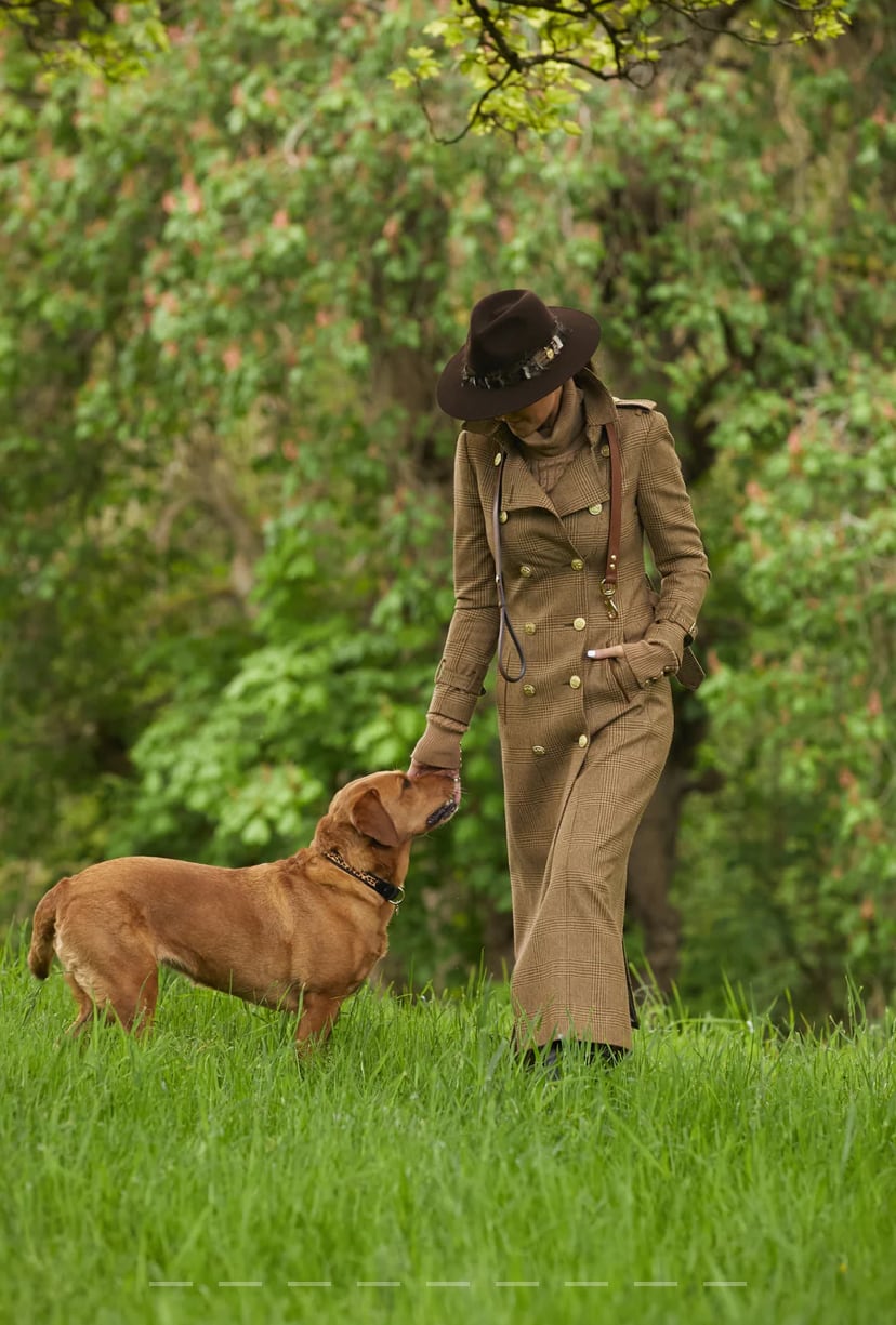 首輪 ドックカラー 本革 中型&大型犬用 ブラック ヒョウ柄 Holland Cooper