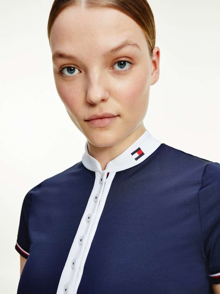 【即日配送】競技用シャツ レディース Tommy Hilfiger Equestrian ダークブルー ホワイト スカイブルー