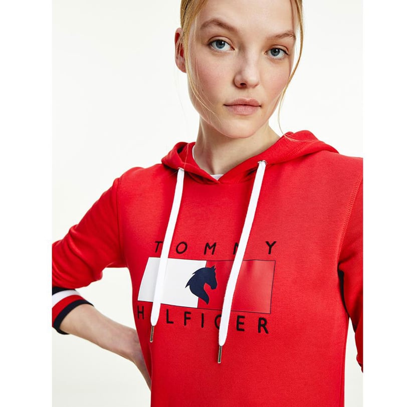 乗馬用レディースパーカー Tommy Hilfiger Equestrian ダークブルー・レッド・ピンク