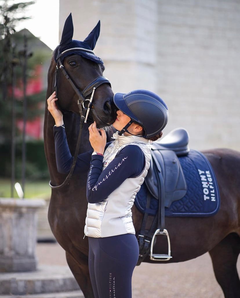 ワッフルキルティングゼッケン ネイビー 馬場用 Tommy Hillfiger Equestrian｜乗馬用品店レクシア